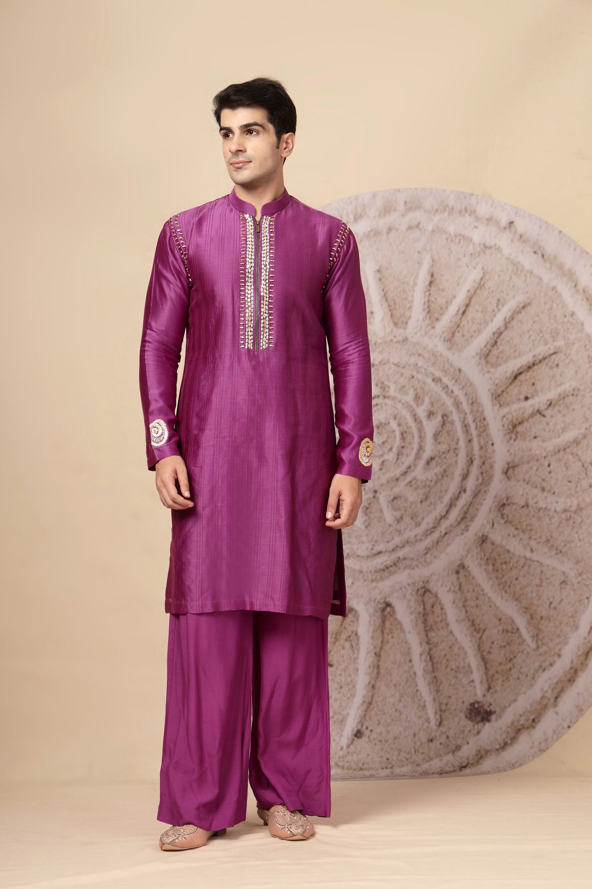 Timeless Magenta Muslin Kurta Pajama Set