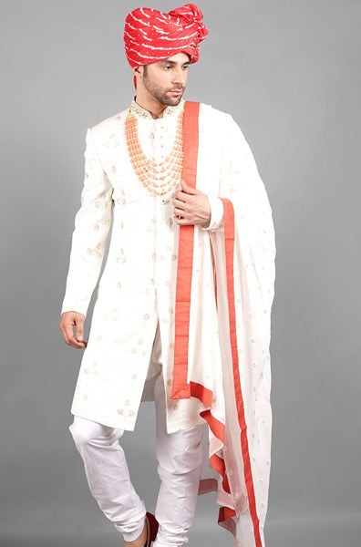 Ivory Coloured Sherwani Set