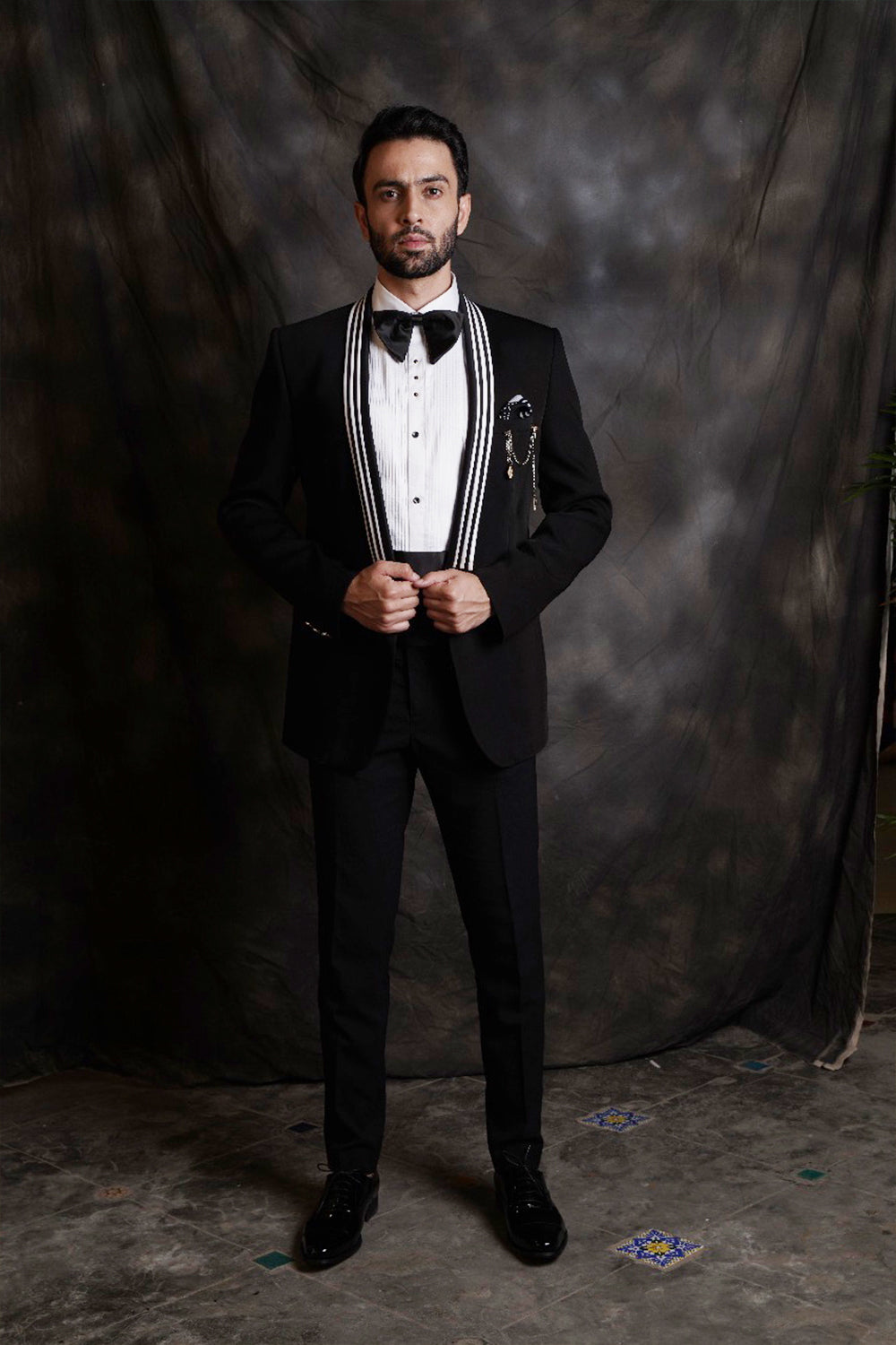 mens suit with waist belt