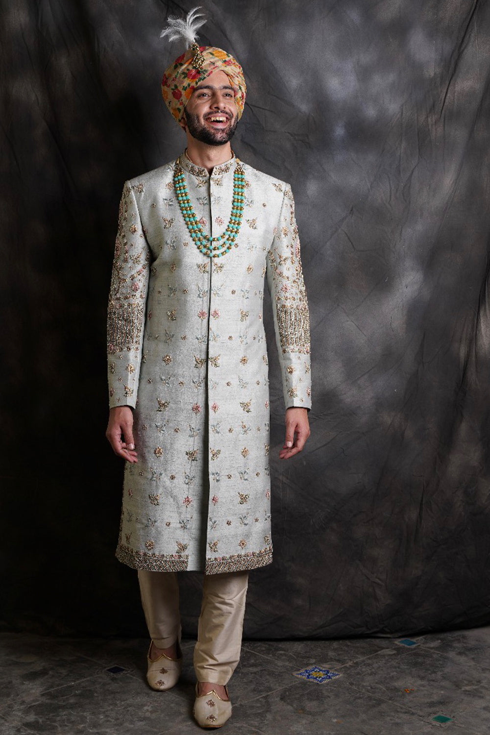 Duckegg Blue Colour Sherwani With Matching Acessories