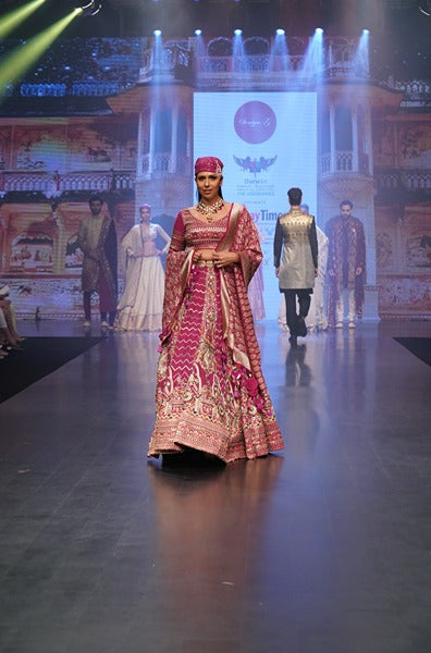 Full Embroidered Bridal Lehenga In Maroon