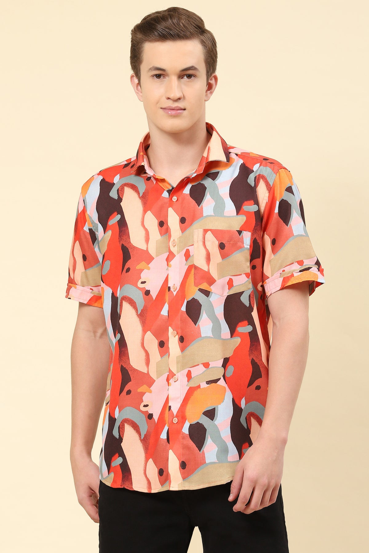 Printed Multi Coloured Beach Wear Shirt