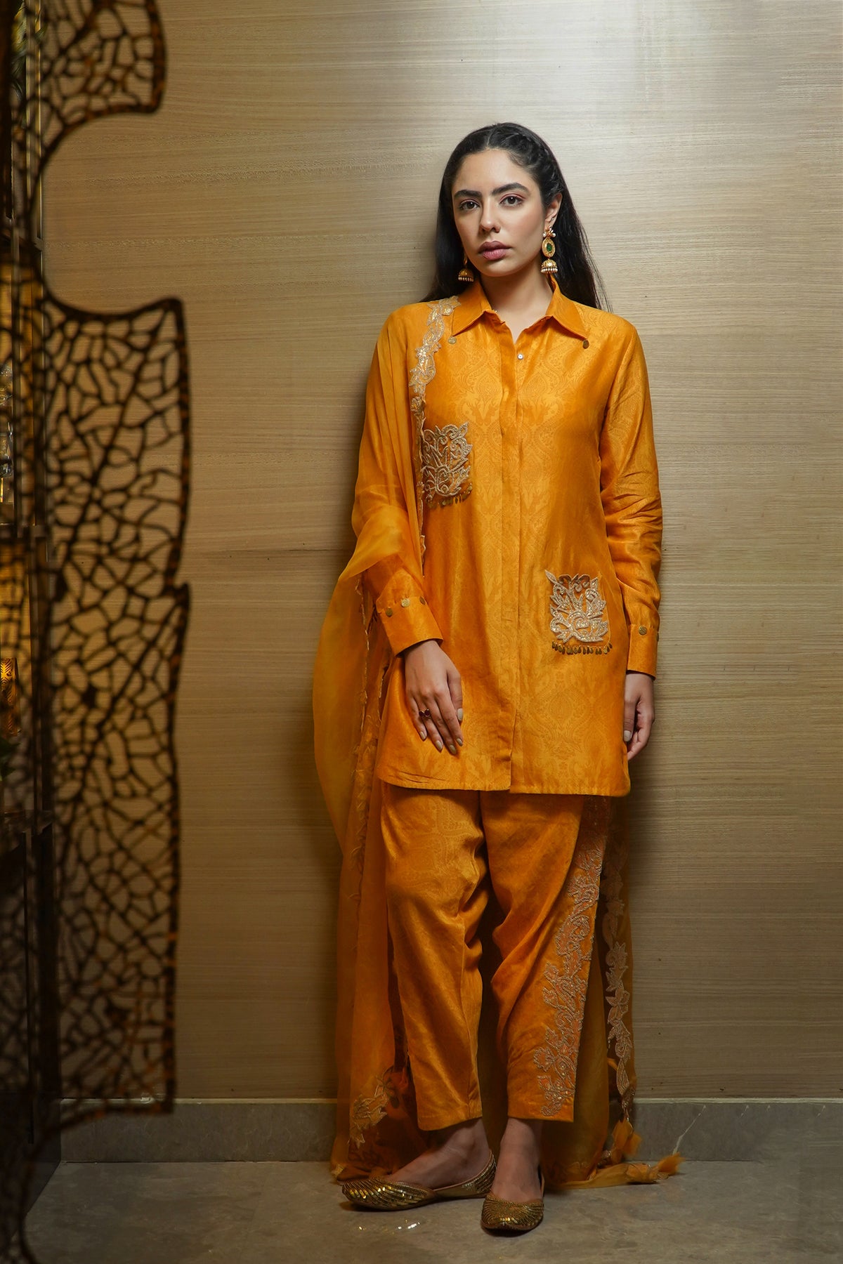 Mustard Color Pathani Suit