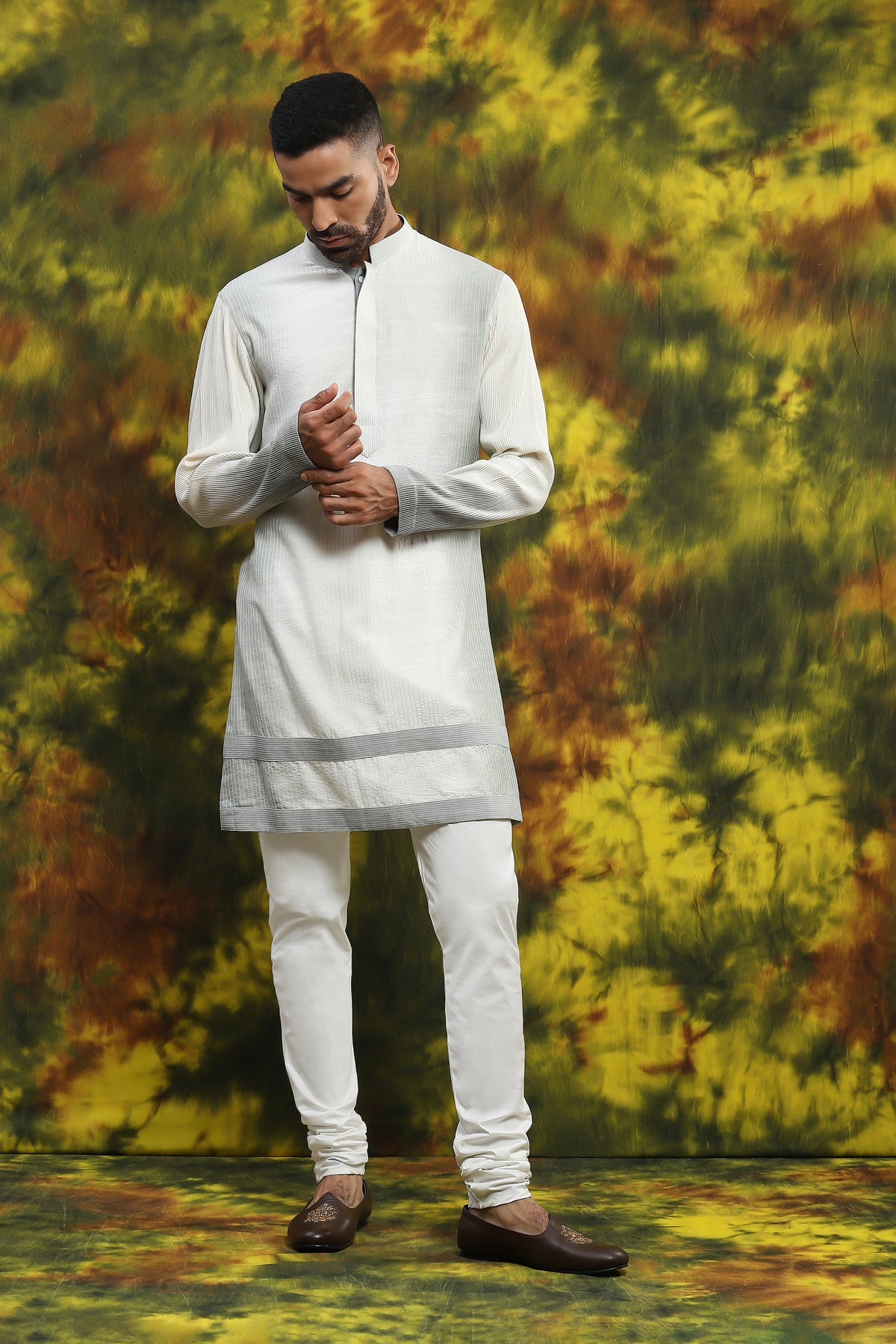 Handloom Kurta Jacket Set