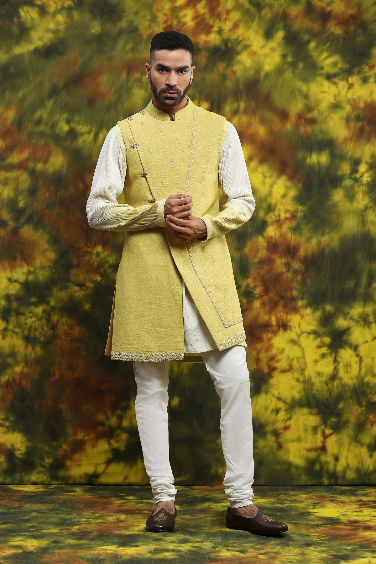 Handloom Kurta Jacket Set