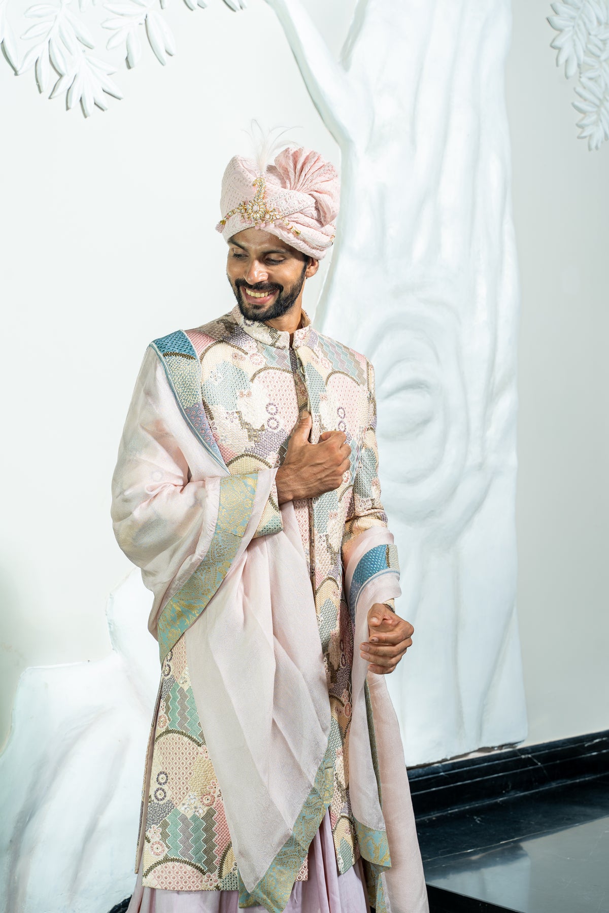 This multi colored sherwani – shop soniyag - Main Image