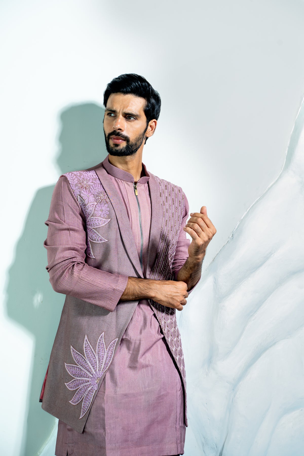 This pink colored open stylish KURTA JACKET